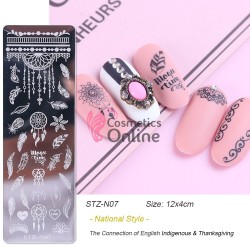 Matrita de Unghii din metal dreptunghiulara 9x4cm XY-N07 + 1 Matrita din Acril Cadou